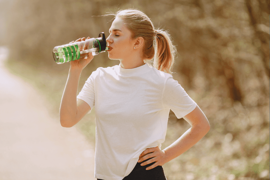 woman drinking water